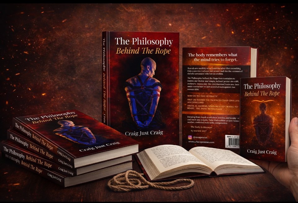 The Philosophy Behind the Rope — book display with front cover, back cover, and open pages